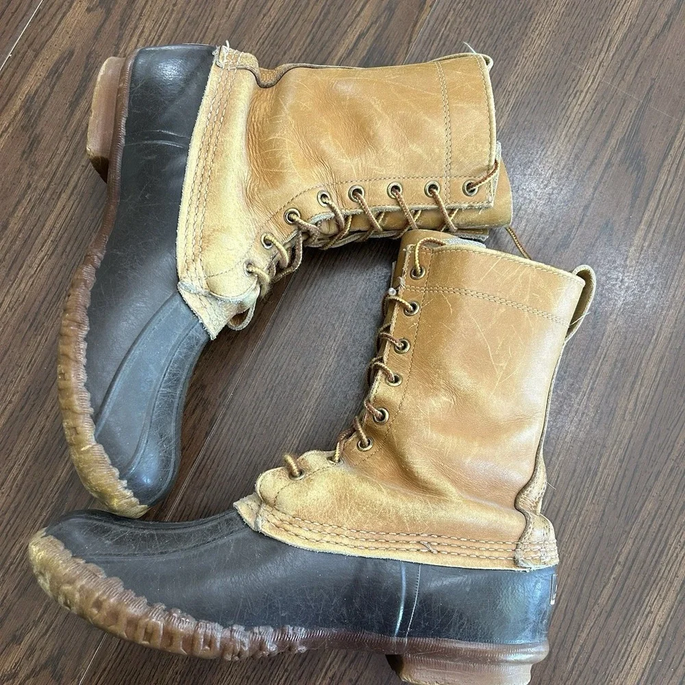 Vintage L.L.‎ Bean Maine Hunting Shoe Duck Boots Made In USA Mens 9 Bean Boot